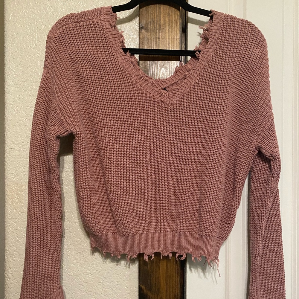 Moon & Madison Ribbed Cropped Sweater